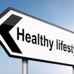 Picture showing a signpost with healthy lifestyle written on it